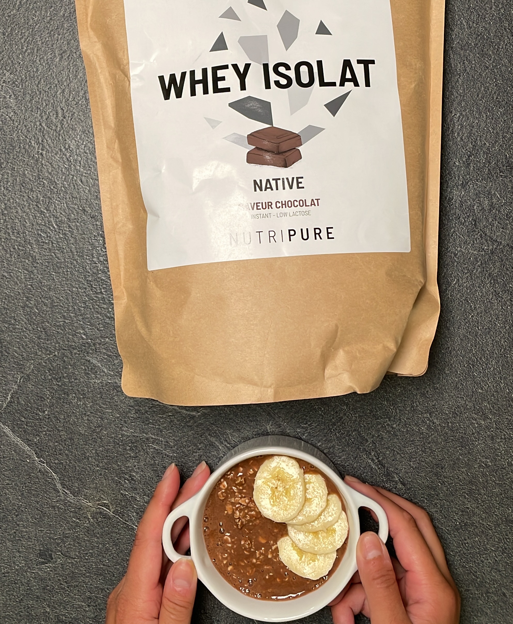 Porridge chocolat banane par Victoria Tra, Le Cabinet Sportif