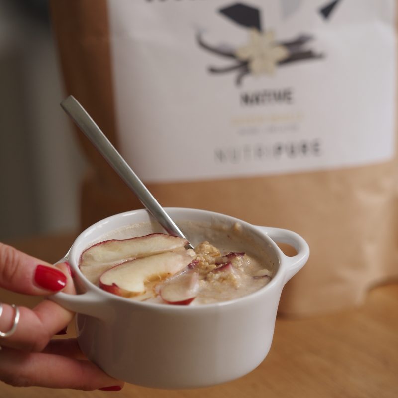 Porridge vanille nectarine
