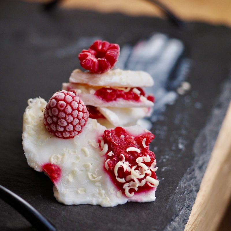 Glace healthy framboise chocolat blanc